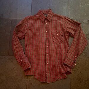 Men’s vintage medium Lanvin Red Plaid Button-Down Shirt